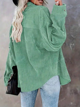 Women's Solid Color Front Button Long Sleeve Pocket Casual Shirt